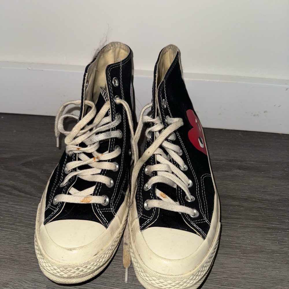 Comme des Garcons PLAY Black and White High-Top Sneakers